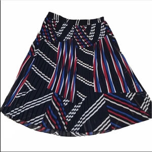 Roz & Ali Pleated Red White Blue Skirt Size M